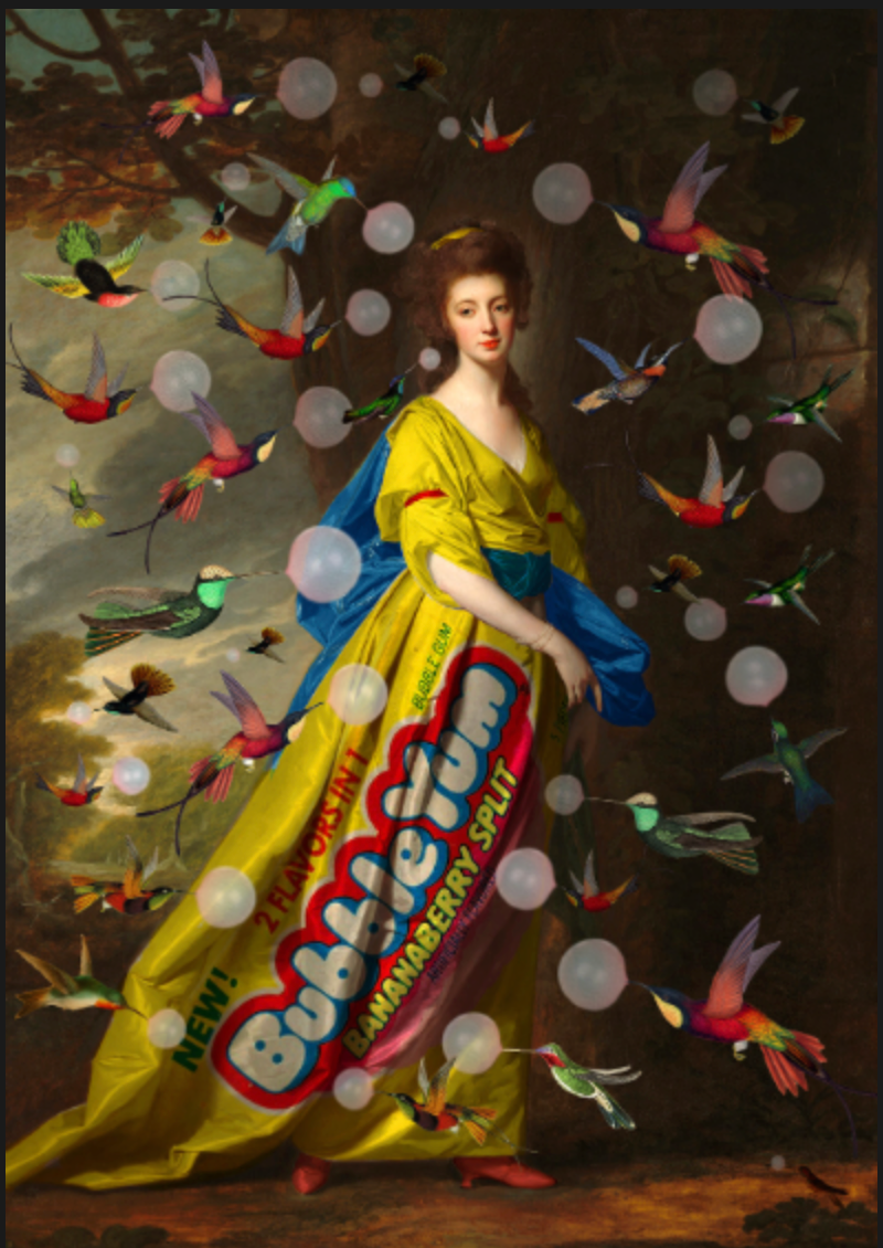 BUBBLES AND HER HUMMINGBIRD PALS