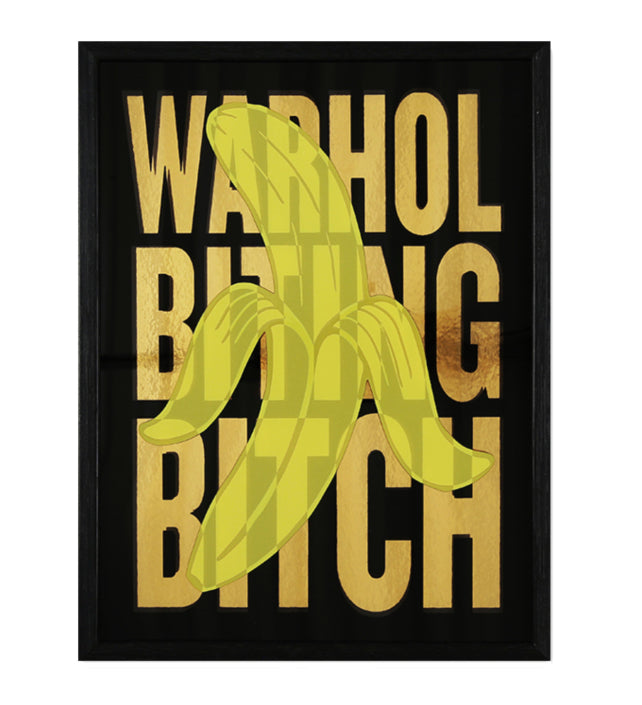 WARHOL BITING BITCH (YELLOW AND GOLD) 3D PERSPEX
