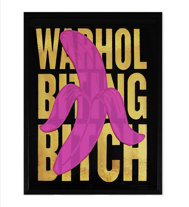 WARHOL BITING BITCH (PINK AND GOLD) 3D PERSPEX