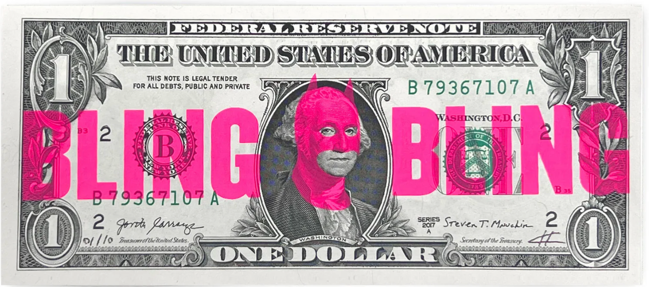 Rich Enough to be Batman - "Bling Bling" Pink Dollar Note