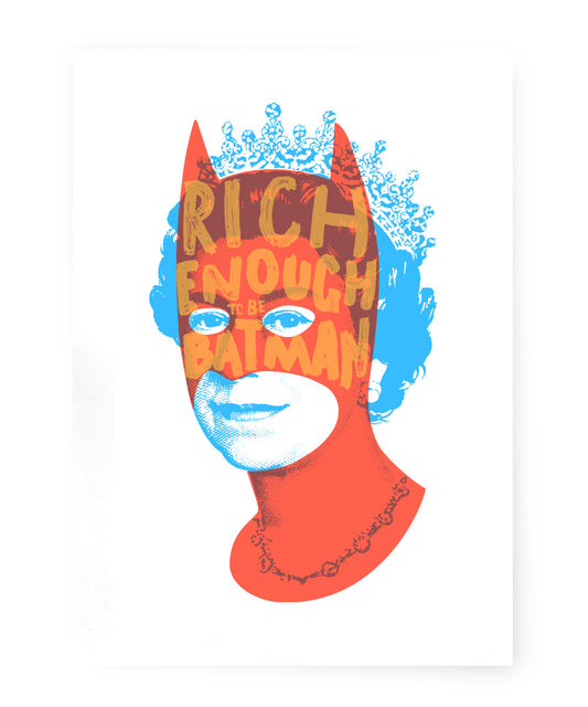 RICH ENOUGH TO BE BATMAN ORANGE AND BLUE