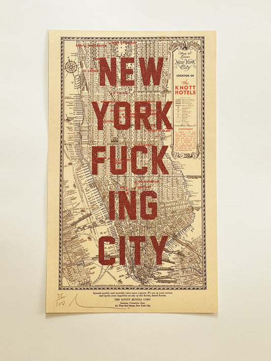 NEW YORK FUCKING CITY MAP - LARGE