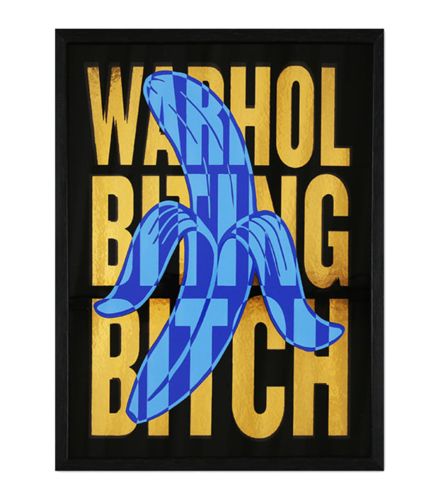 WARHOL BITING BITCH (BLUE AND GOLD) 3D PERSPEX