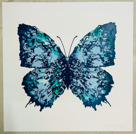 Original Butterfly mono print - Blue